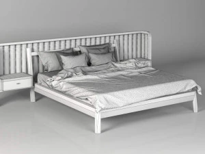 wooden bed 3D Model