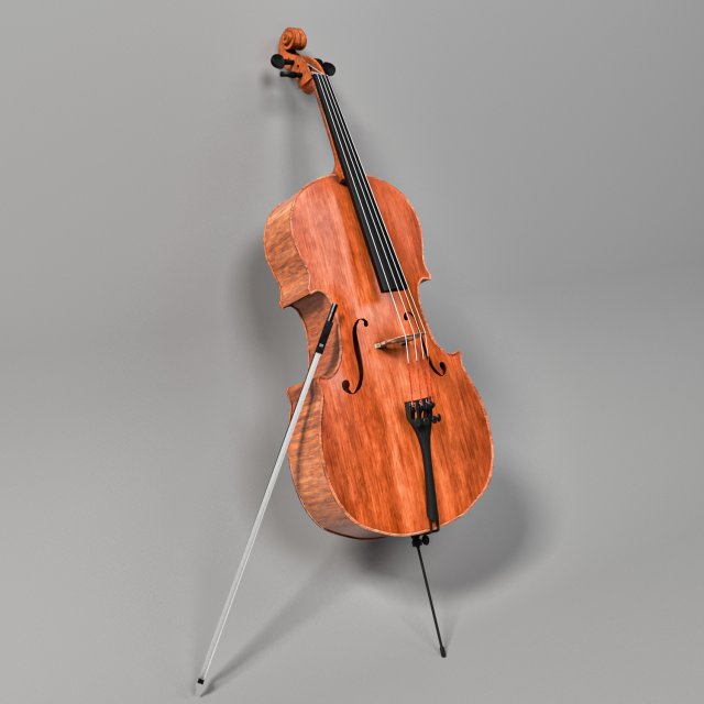 cello with the bow 3D मॉडल .c4d .max .obj .3ds .fbx .stl .blend 