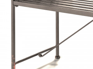 hartste 2 piece metal bench set-pbr Model 3D