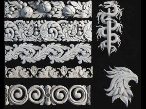56 ornament brushes alphas mesh vol 1 3Dモデル