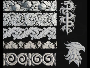 56 ornament brushes alphas mesh vol 1 3D Model