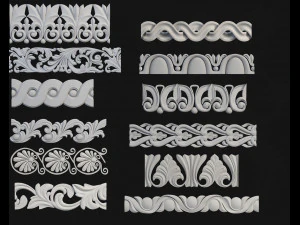 56 ornament brushes alphas mesh vol 1 3D Model
