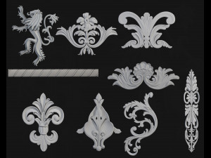 56 ornament brushes alphas mesh vol 1 3Dモデル