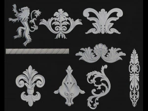 56 ornament brushes alphas mesh vol 1 3D Model
