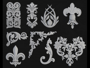 56 ornament brushes alphas mesh vol 1 3Dモデル