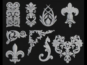 56 ornament brushes alphas mesh vol 1 3D Model