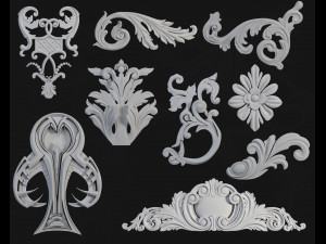 56 ornament brushes alphas mesh vol 1 3Dモデル