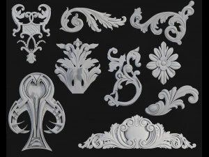 56 ornament brushes alphas mesh vol 1 3D Model