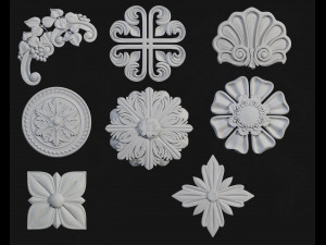 56 ornament brushes alphas mesh vol 1 3Dモデル