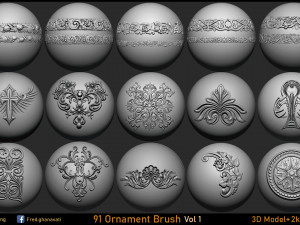 Freds 91 ORNAMENT Brush3DModelsAlpha Vol 1 Modello 3D