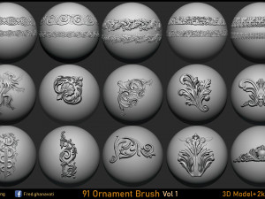 Freds 91 ORNAMENT Brush3DModelsAlpha Vol 1 Modello 3D