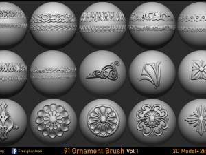 Freds 91 ORNAMENT Brush3DModelsAlpha Vol 1 Modello 3D