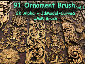Freds 91 ORNAMENT Brush3DModelsAlpha Vol 1 3Dモデル