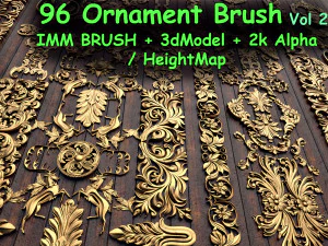 Freds 91 ORNAMENT Brush3DModelsAlpha Vol 2 Modello 3D