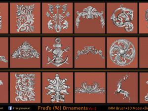 Freds 91 ORNAMENT Brush3DModelsAlpha Vol 2 3D Model