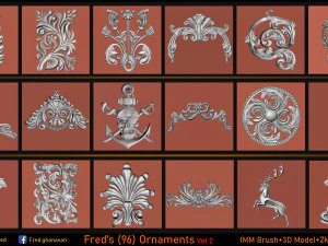 Freds 91 ORNAMENT Brush3DModelsAlpha Vol 2 3D Model