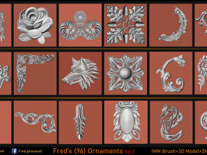 Freds 91 ORNAMENT Brush3DModelsAlpha Vol 2 3D Model