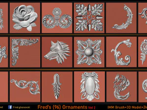 Freds 91 ORNAMENT Brush3DModelsAlpha Vol 2 3D Model