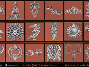 Freds 91 ORNAMENT Brush3DModelsAlpha Vol 2 3D Model