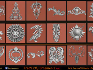 Freds 91 ORNAMENT Brush3DModelsAlpha Vol 2 3D Model