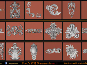 Freds 91 ORNAMENT Brush3DModelsAlpha Vol 2 3D Model