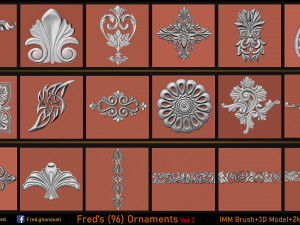 Freds 91 ORNAMENT Brush3DModelsAlpha Vol 2 3D Model
