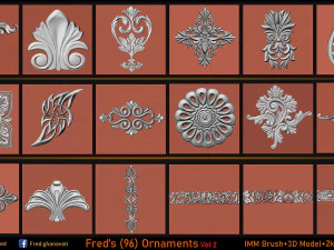Freds 91 ORNAMENT Brush3DModelsAlpha Vol 2 3D Model