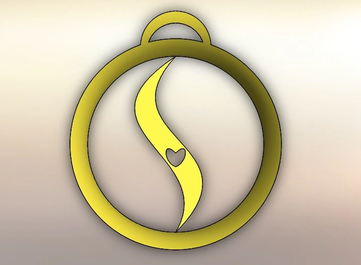 simple circular shape pendant 3d printed model 3D Print Model .c4d .max .obj .3ds .fbx .stl .blend 