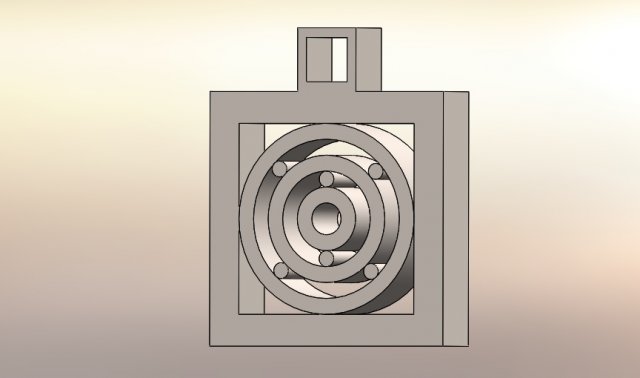 square shaped concentric circle 3d printable design pendant 3D Print Model .c4d .max .obj .3ds .fbx .stl .blend 