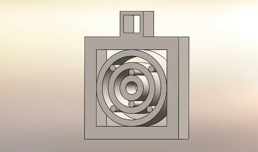 square shaped concentric circle 3d printable design pendant 3D Print Model .c4d .max .obj .3ds .fbx .stl .blend 