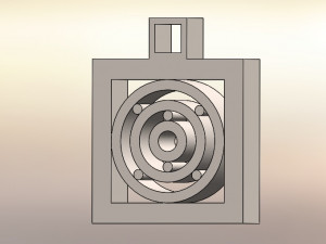 square shaped concentric circle 3d printable design pendant 3D Print Model