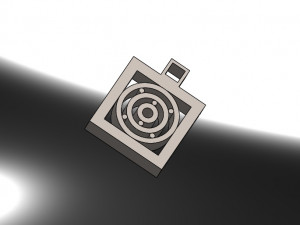 square shaped concentric circle 3d printable design pendant 3D Print Model