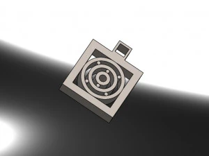 square shaped concentric circle 3d printable design pendant 3D Print Model