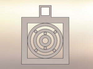 square shaped concentric circle 3d printable design pendant 3D Print Model