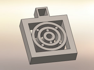 square shaped concentric circle 3d printable design pendant 3D Print Model