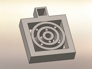 square shaped concentric circle 3d printable design pendant 3D Print Model