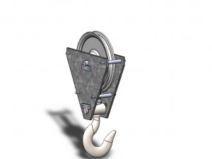 Kranhakenmontage mit Teilen 3D Modell