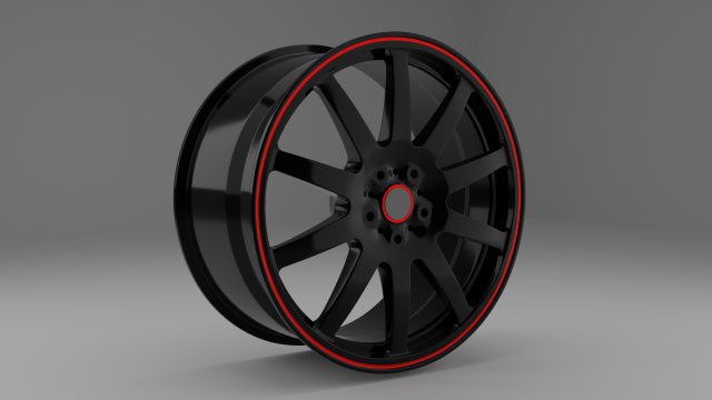 black car rim 3D Model .c4d .max .obj .3ds .fbx .stl .blend 