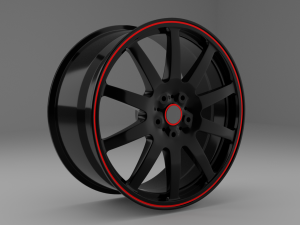 black car rim 3D 모델