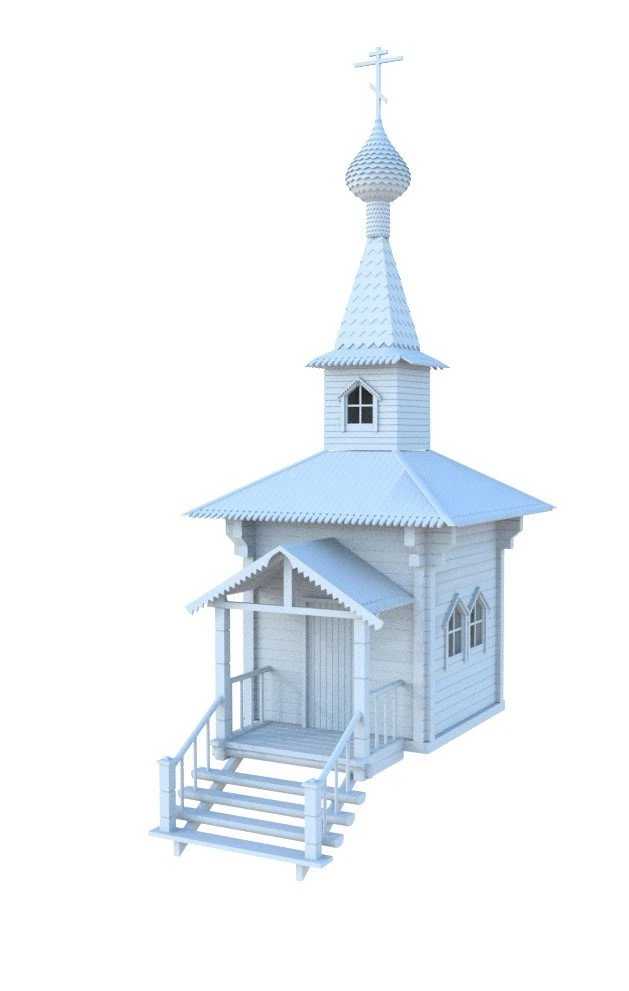 Chapel 3D Print Model .c4d .max .obj .3ds .fbx .stl .blend