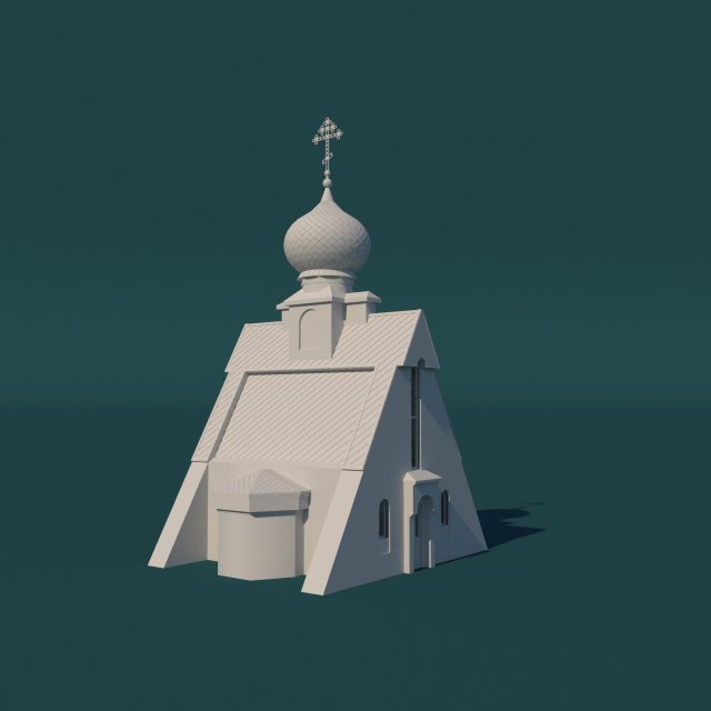 Chapel of St Nicholas the Wonderworker Tarkhankut 3Dプリントモデル .c4d .max .obj .3ds .fbx .stl .blend 