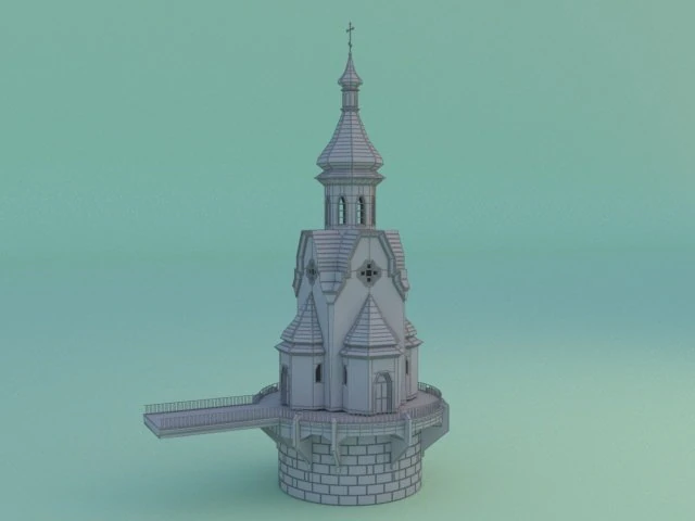 The Church of St Nicholas the Wonderworker on the waters 3D Print Model .c4d .max .obj .3ds .fbx .stl .blend