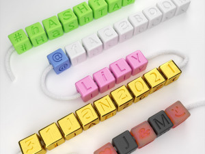 letters bracelet all numbers Modello di stampa 3D