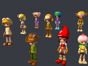 mega pack fantasy character toon 3D 모델