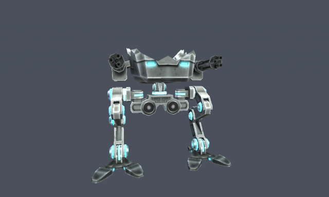 assault robot mech damaged 3D Model .c4d .max .obj .3ds .fbx .stl .blend 