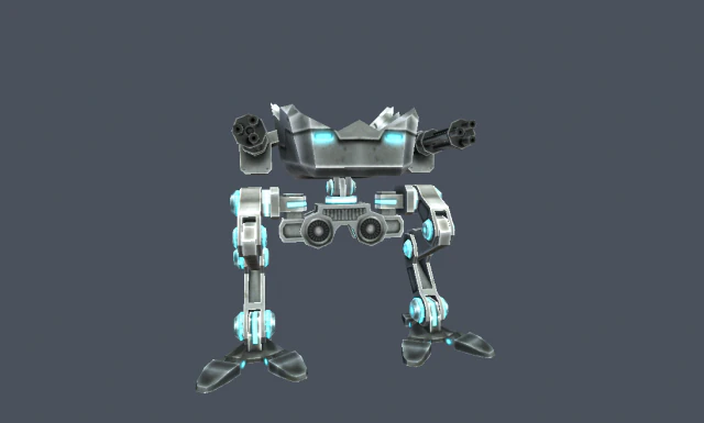 assault robot mech damaged 3D Model .c4d .max .obj .3ds .fbx .stl .blend