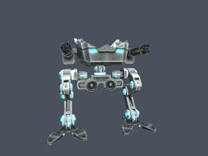 assault robot mech damaged Model 3D