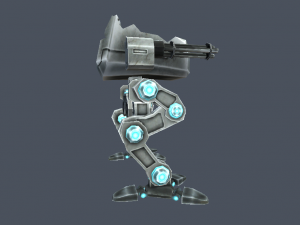 assault robot mech damaged 3D Model