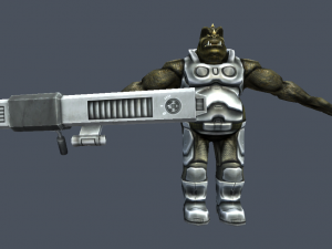 alien war fps boss character rigged 48 animations 3D 모델