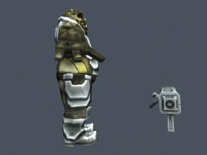 alien war fps boss character rigged 48 animations 3D Model